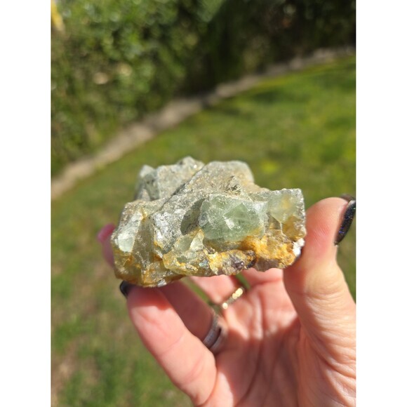 Green Apophyllite Rare Natural Zeolite Crystal Volcanic Rock Cluster - Picture 4 of 9